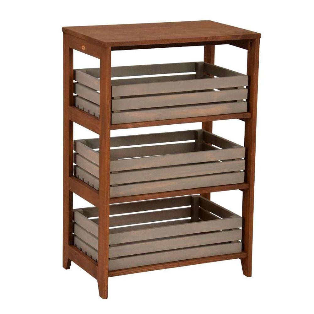 estante cantina 3 gv marrom e cinza