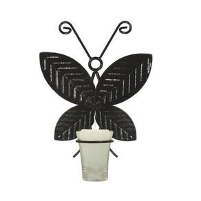 Borboleta M 21 Cm Parede Porta Vela Branca Arandela