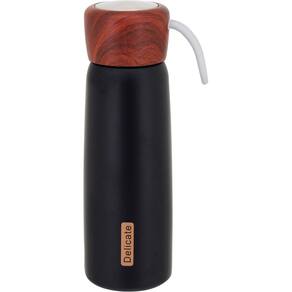 DELICATE GARRAFA TÉRMICA 22x7x7cm 500ml INOX PRETO PAREDE DUPLA