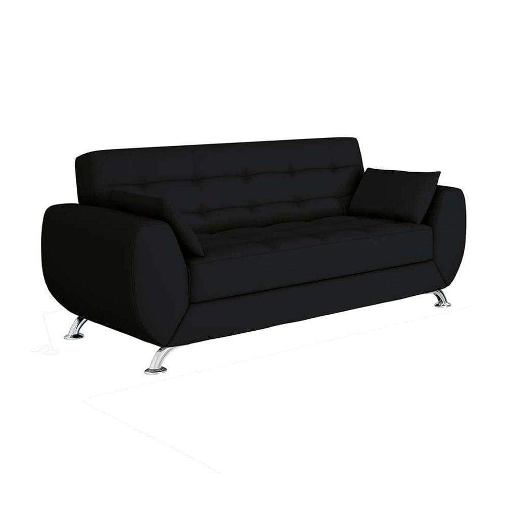 sofás 3 lugares larissa corino preto