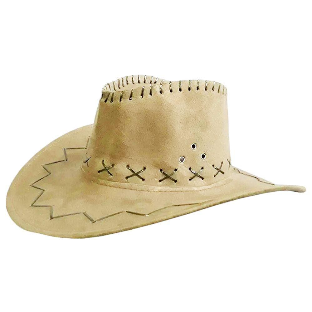 Chapéu de Cowboy Western Suede Bege - Adulto