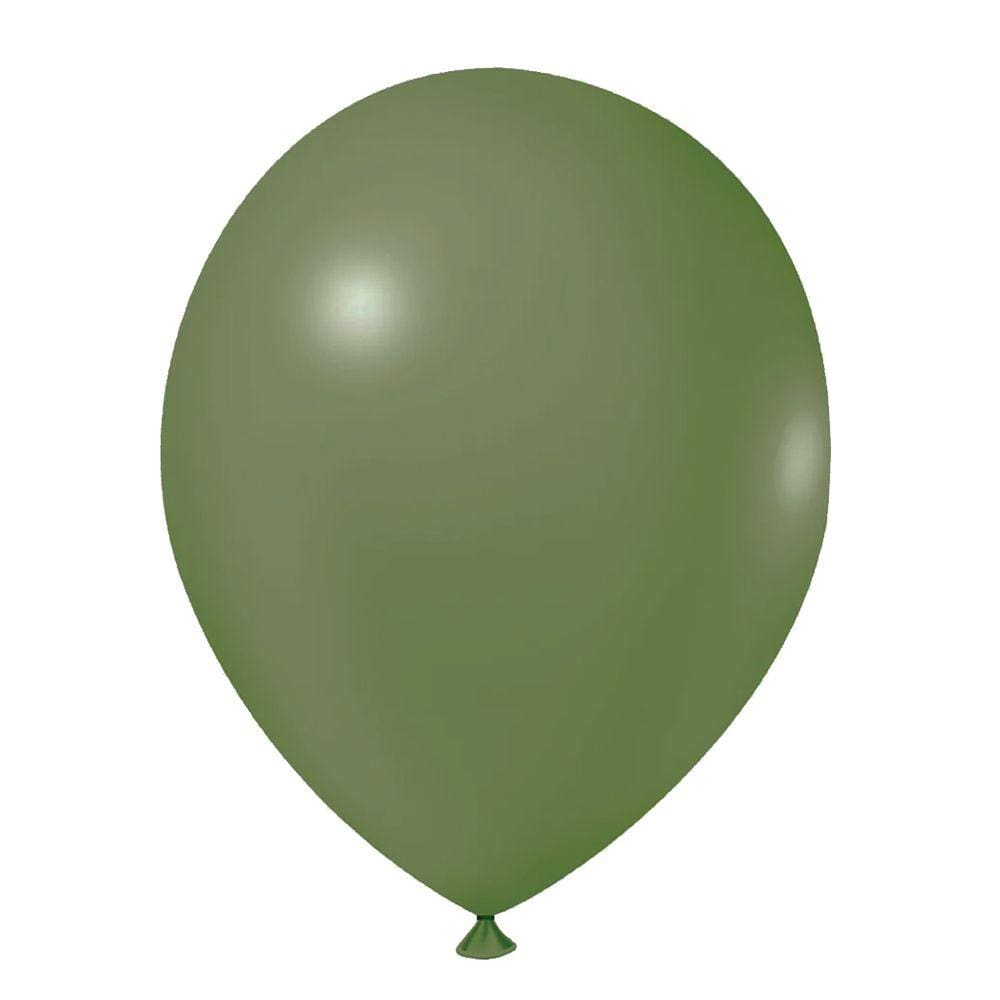 Balão Verde Militar de Látex - 9 Polegadas - 50 Unidades