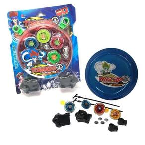 Kit Beyblade Metal 5D Brinquedo 4 Peões Led Toys - Speed Top