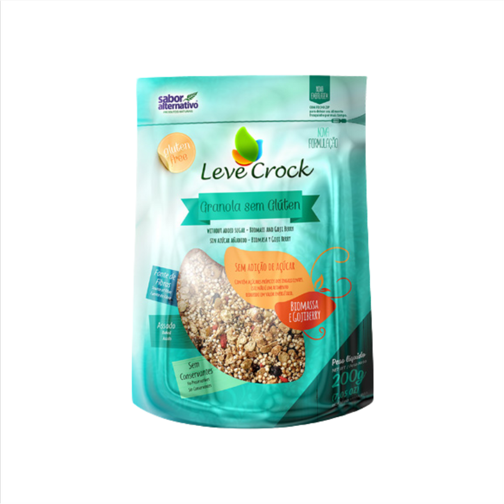 Kit 2X: Granola Biomassa/Goji Berry 0 Açúcar Leve Crock 200g