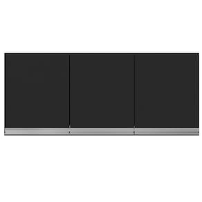 Armário Aéreo Andréia 3 Portas 120 cm Preto Fosco 1840 AJL Móveis