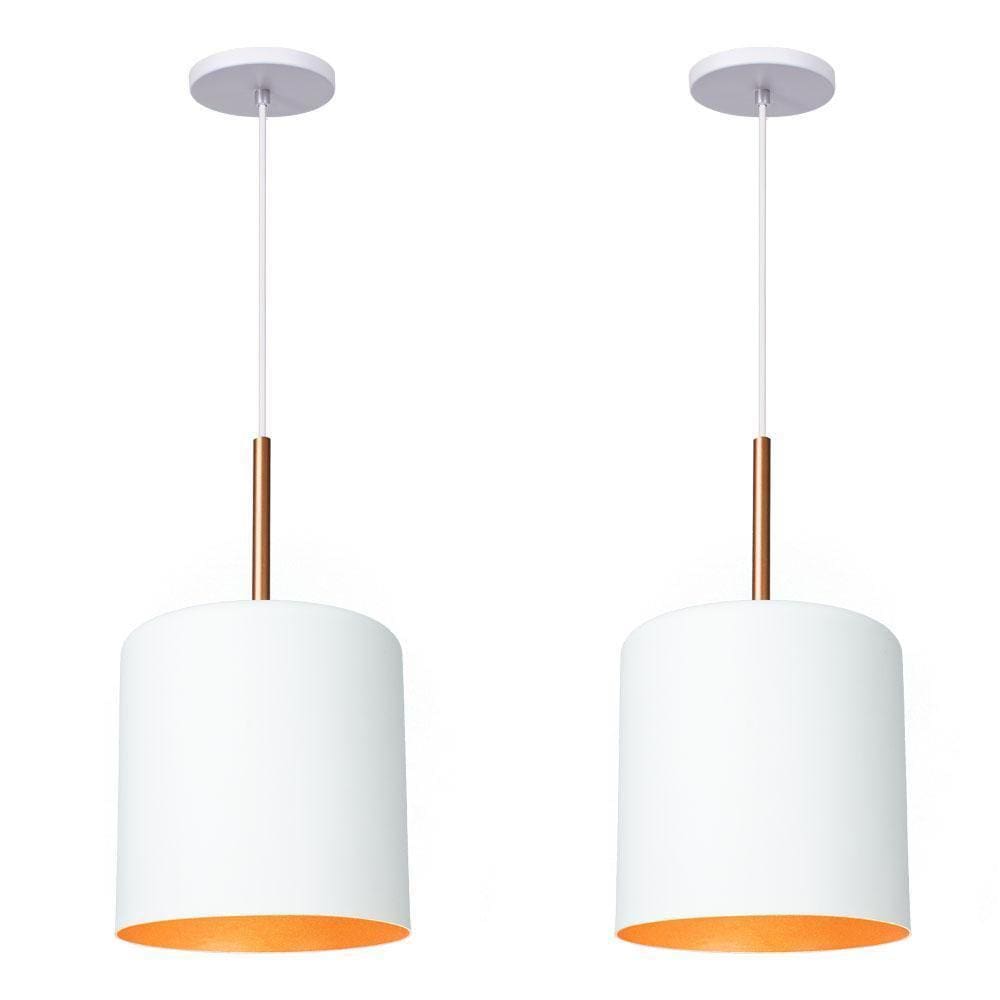 Kit 2 Pendente Lustre Luminária Lisboa Branco