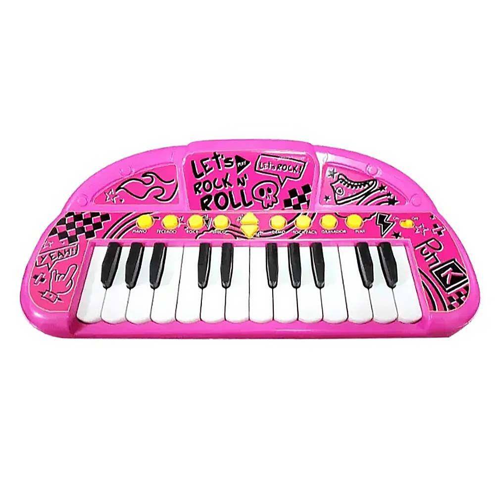 Teclado Piano Musical Infantil Rosa - HBUG003