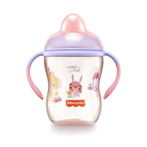 Copo de Treinamento com Bico Semi-rígido First Moments 270ml Rosa Glitter Fisher Price - BB1015