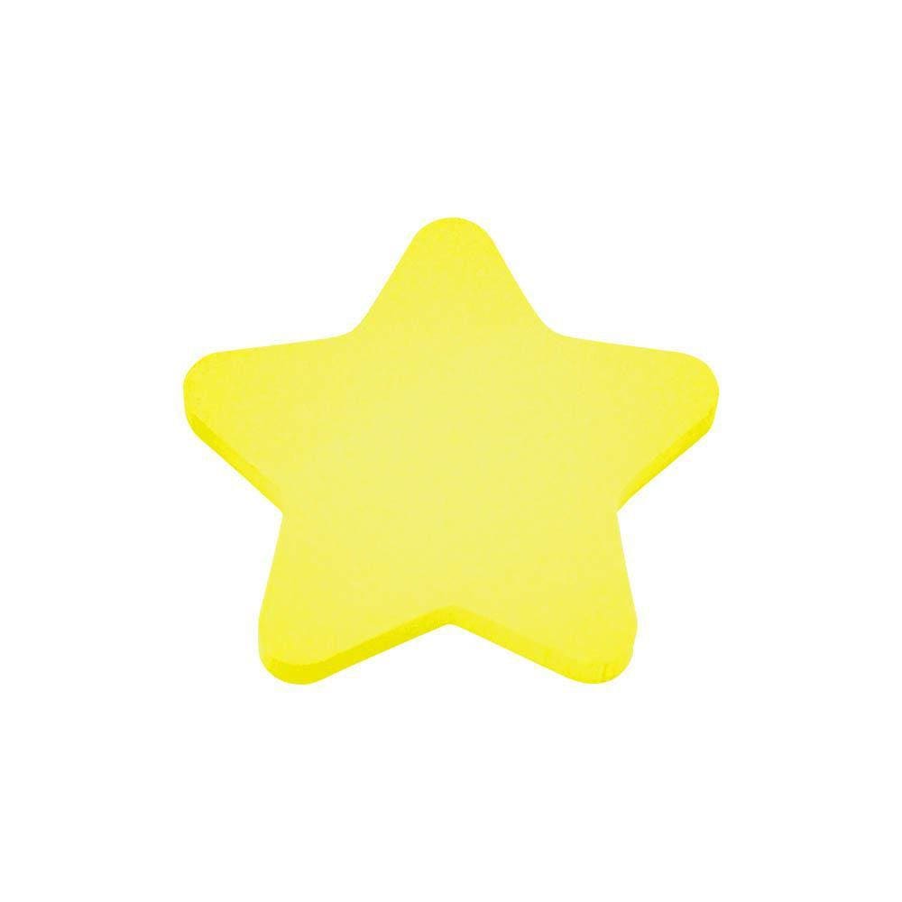 Bloco Adesivo Estrela 70x70mm Amarelo Neon 50FL Keep - EI026