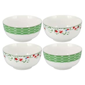 HOME&CO DELICATA TIGELA 7x14x14cm 500ml BONECHINA VERDE 4PÇ
