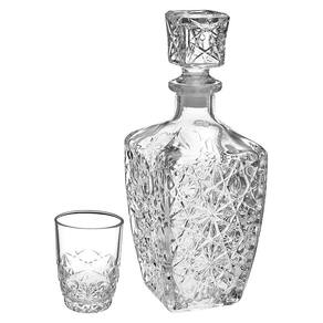 BORMIOLI ROCCO DEDALO GARRAFA/COPOS LICOR 780ml/85ml VIDRO TRANSP 7PÇ LAPIDADO