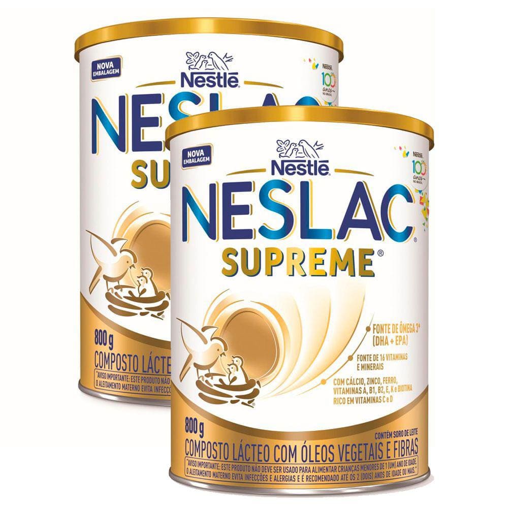 2 Unidades Composto Lácteo Neslac Supreme 800g