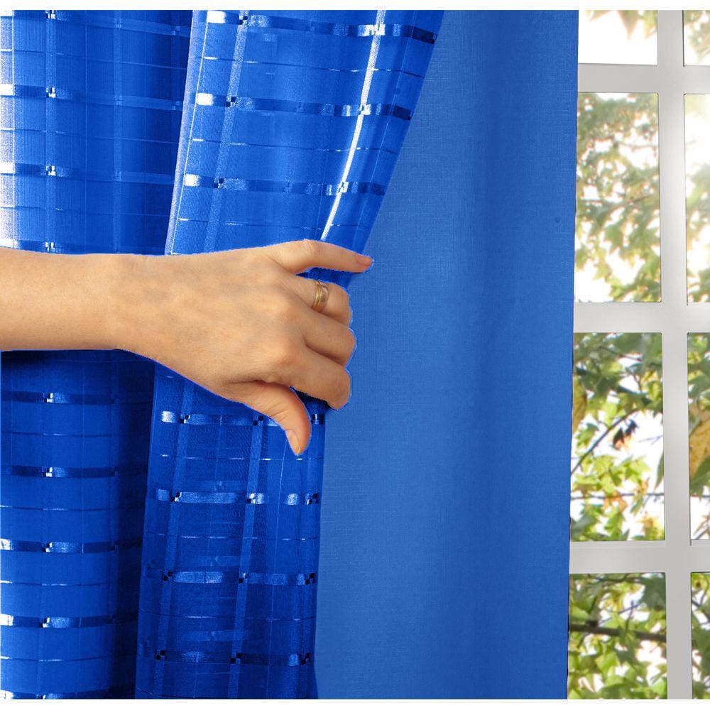 Cortina Blackout Pvc Com Tecido Voil Xadrez 2,80 M X 2,50 M