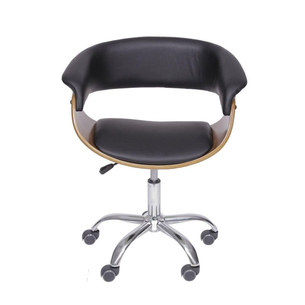 Cadeira Rodízio Elba OR Design Preto/Marrom