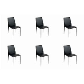 Conjunto 6 Cadeiras Amanda PVC Rivatti Móveis Preto