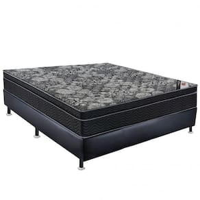 Cama Box Colchão Iso Molas Nanolastic Black Casal Ortobom Preto/Cinza