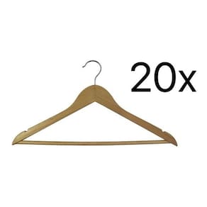 Kit 20 Cabides De Madeira Para Roupas Em Geral 45x23cm Luxo