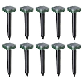 Repelente Solar Ultrassonico Kit com 10 Und Ratos Roedores Pestes Pragas Jardim Quintal Cobras Casa