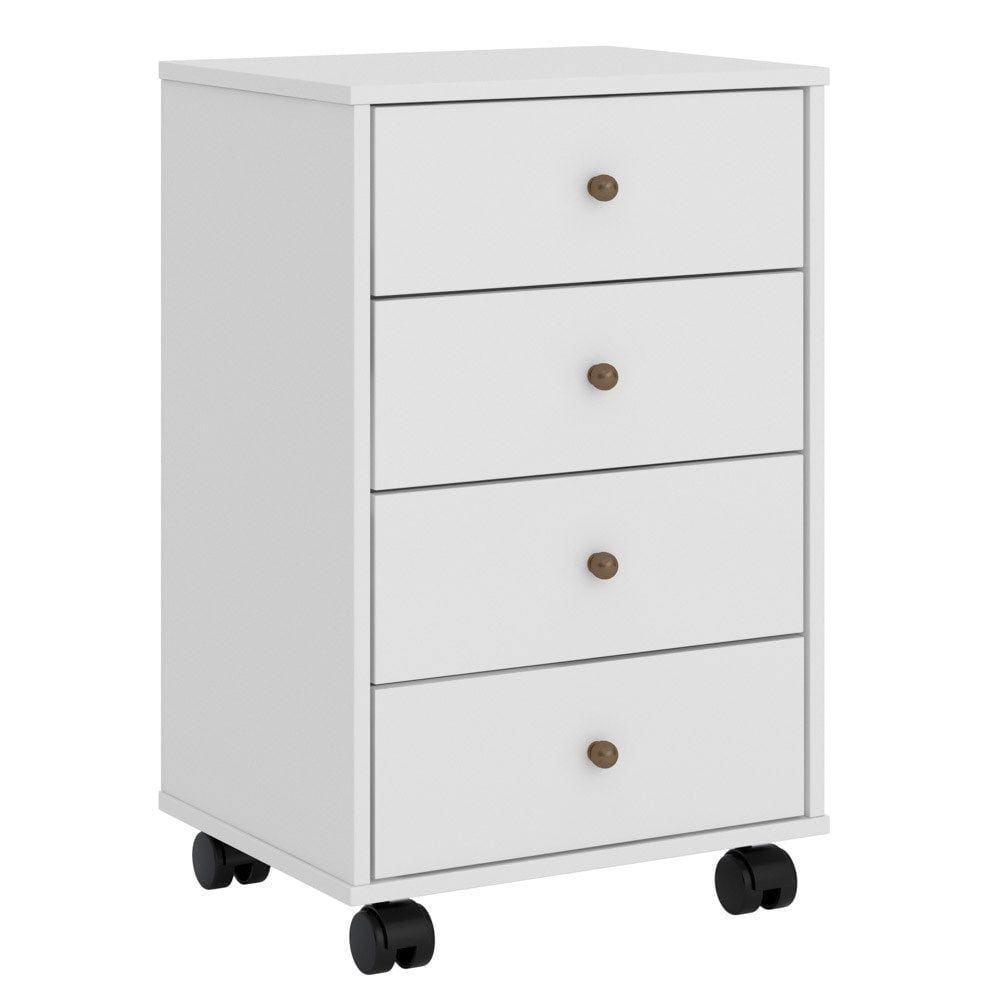 Gaveteiro Office 4 Gavetas Com Rodízios Presence D02 Branco - Mpozenato