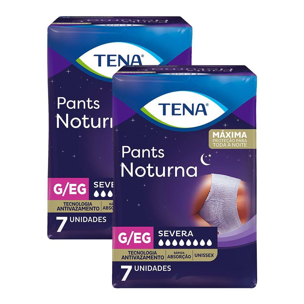 Kit 2X Roupa Íntima Descartável Tena Pants Noturna Tamanho G/EG com 7 Unidades