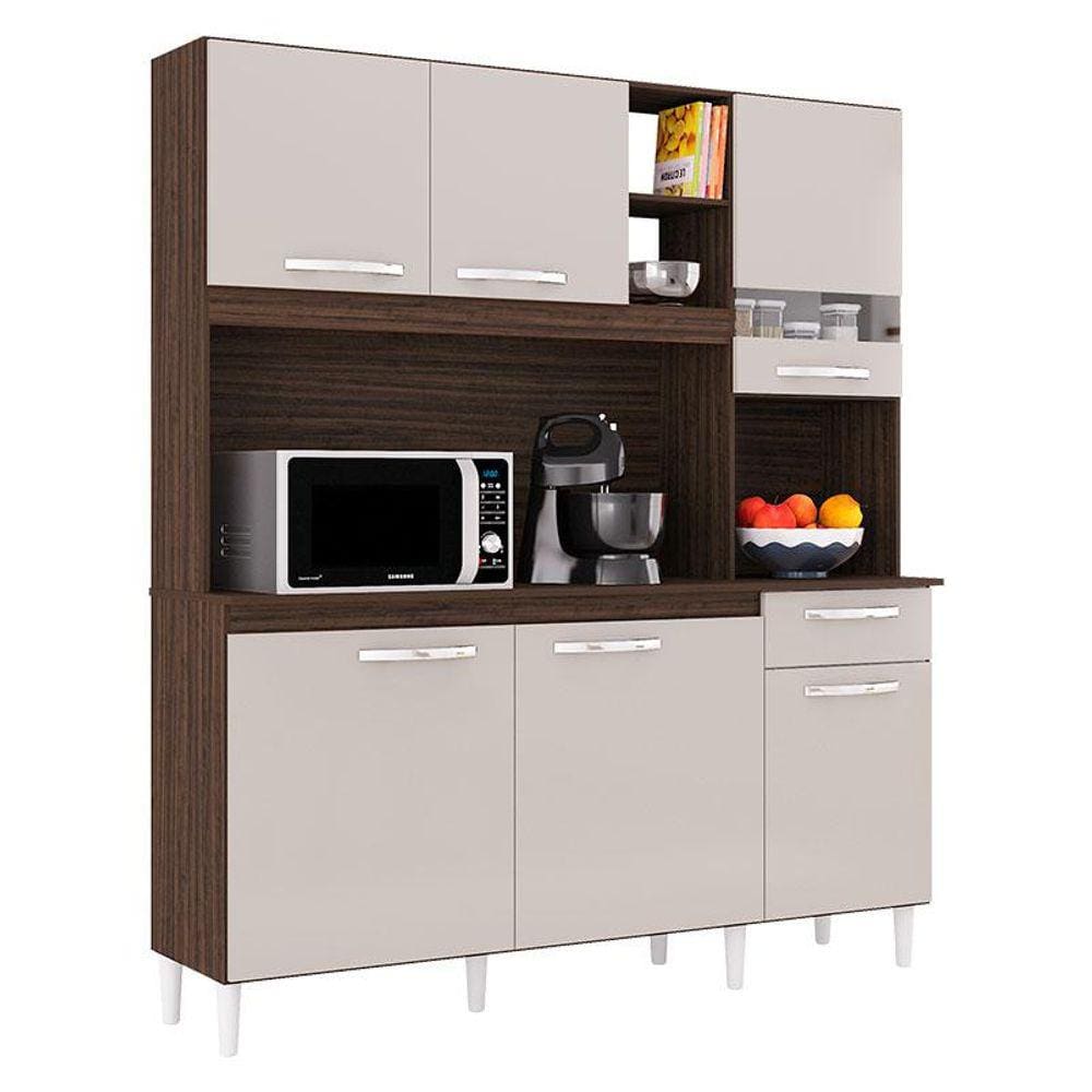 Kit para Cozinha Barbara Chocolate Off White - Poquema