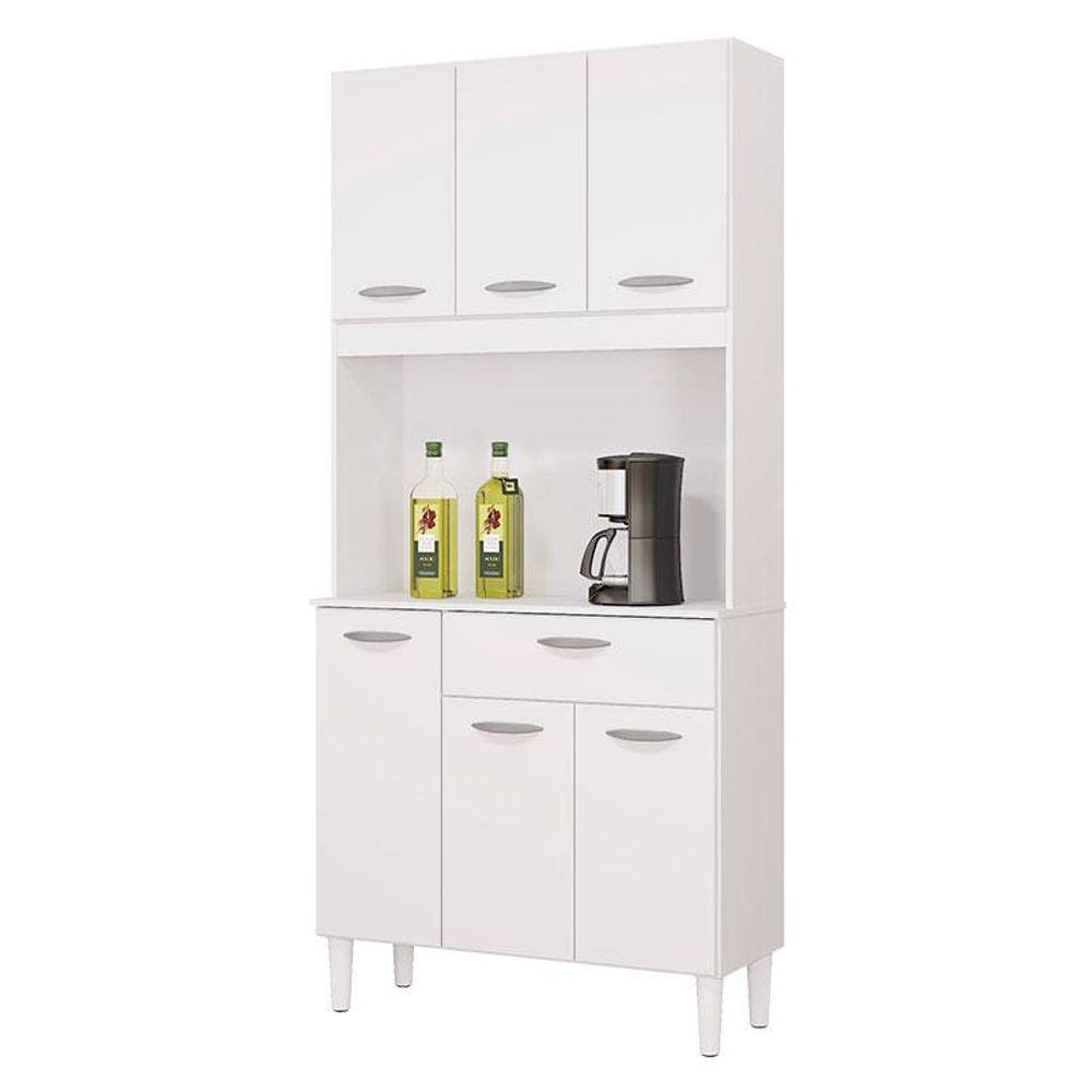 Cozinha Kit Cassia 6 Portas Branco  - Poquema