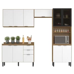 Cozinha Modulada Firenze FI0002 Amêndola Branco - Demóbile