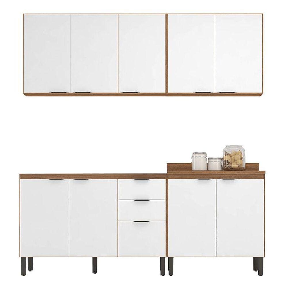 Cozinha Modulada Firenze FI0008 Amêndola Branco - Demóbile