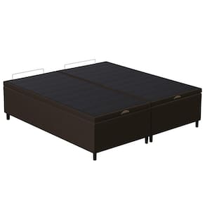 Base Cama Box Baú Casal Queen 158cm Hit I02 Suede Marrom - Mpozenato