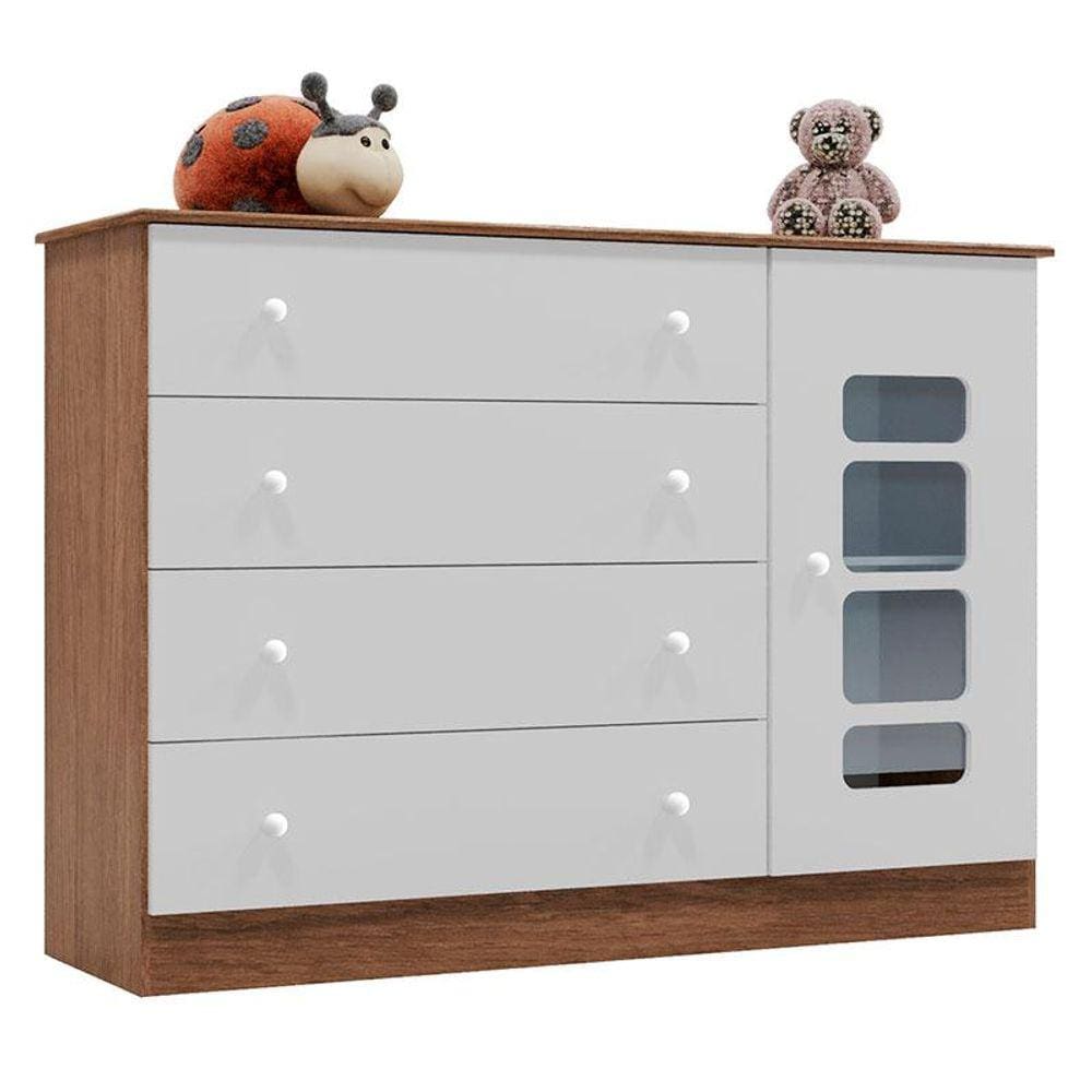 Cômoda Infantil Lis Branco Carvalho - Canaã