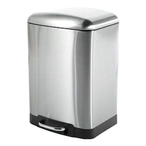 Lixeira Retangular Inox 12l Com Pedal - 41x25x29cm