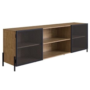 Rack Para TV Até 70 Pol. 2 Portas Pés Metálicos York Vermont/Preto - Artesano