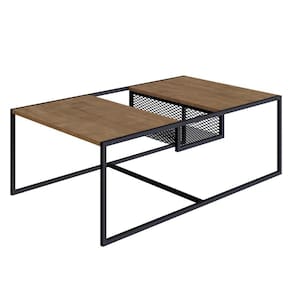 Mesa de Centro Com Nicho Pés Metálicos York Vermont/Preto - Artesano