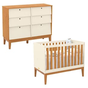 Berço Americano e Cômoda Sapateira Unique Off White Freijó Eco Wood - Matic