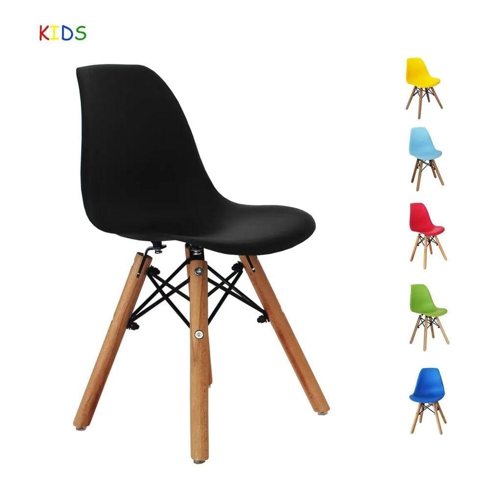 Cadeira Infantil Quarto Kids Eames pés de madeira
