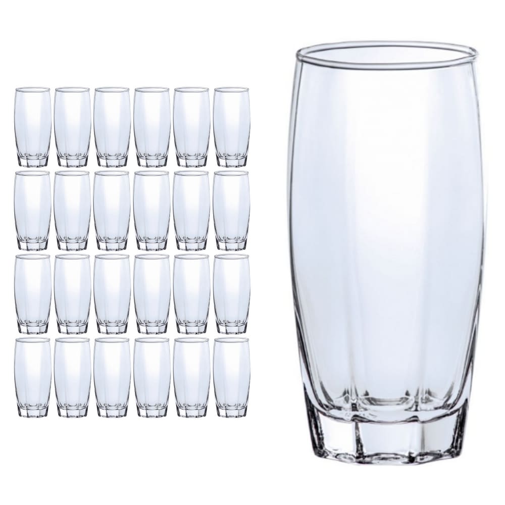 Conjunto com 24 Copos de Vidro 370ml Florence Transparente