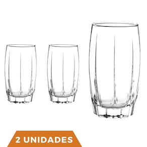Kit Copos 374 ML Vidro Long Drink Transparente Amadeus 2Un