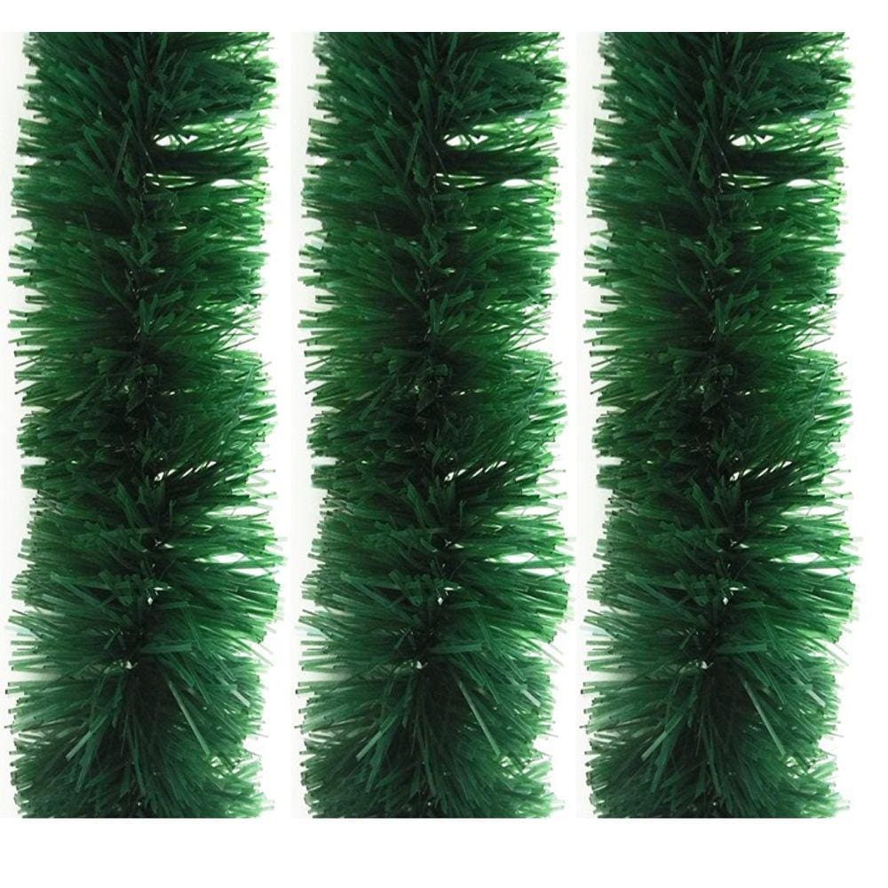 Festão De Natal Pet Largo Verde Fosco 12cm Jogo 15 metros - Yangzi