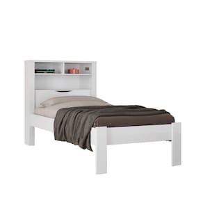 Cama Solteiro Baú Com Nicho Invict Branco - Santos Andirá