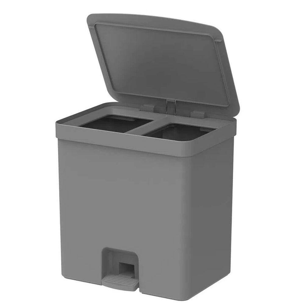 Lixeira Coleta Seletiva com Pedal para Cozinha 20L Trium Duplo Compartimento OU