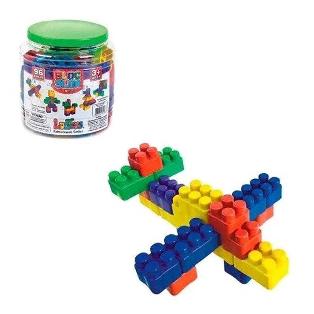 Blocos De Montar Infantil Brinquedo Educativo 96 Peças - Casa Mix