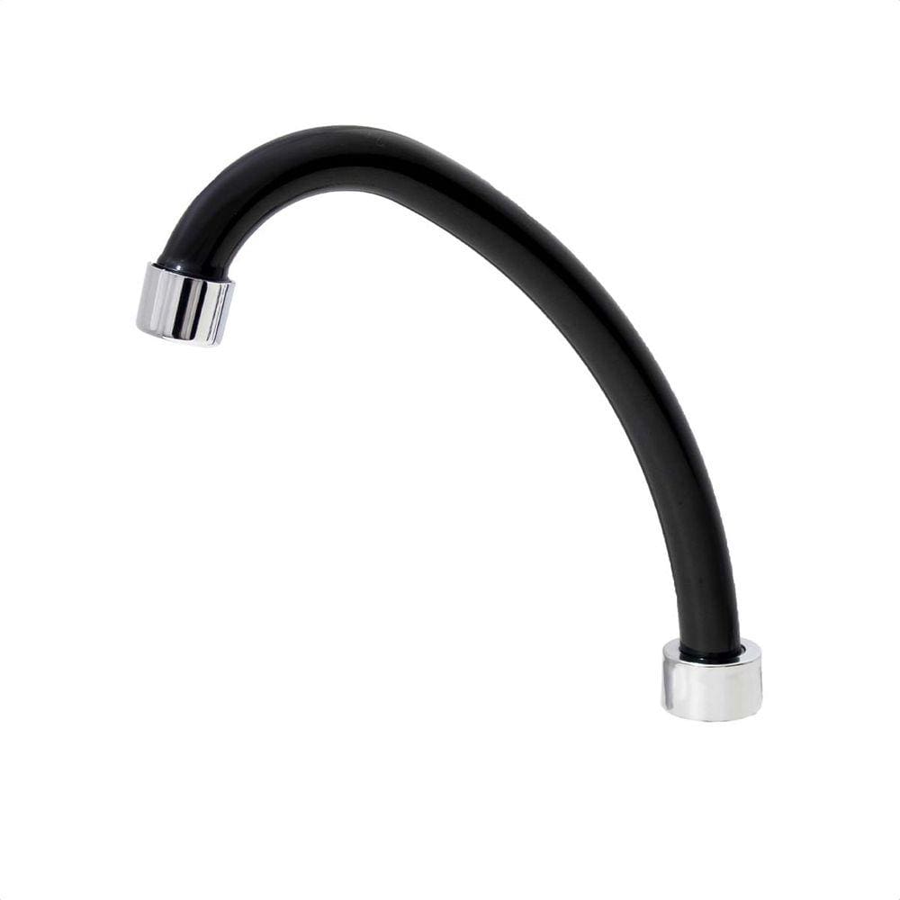 Tubo Bica 3/4 p/ Cozinha em ABS Preto com Arejador Jato Fixo