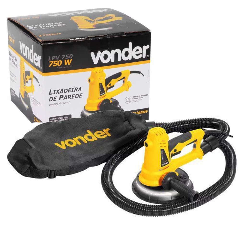Lixadeira de Parede Vonder LPV 750 Amarela 750W 220V com Led