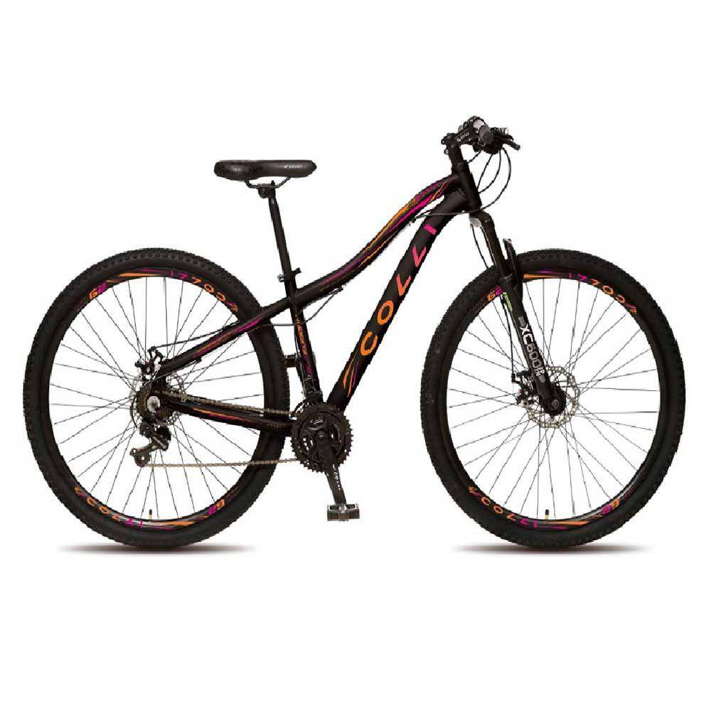 Bicicleta Colli Bike Eudora Disc M Aro 29 Susp. Dianteira 21 Marchas - Preto/rosa/azul