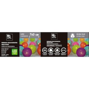 Guirlanda Solar 24 Tecido Bolas IP44 Just Home Collection