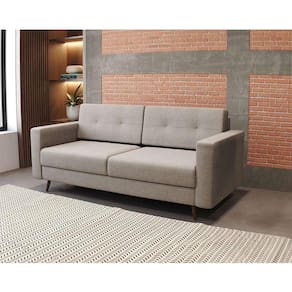 Sofá 2 lugares pé palito living linho cotton cru