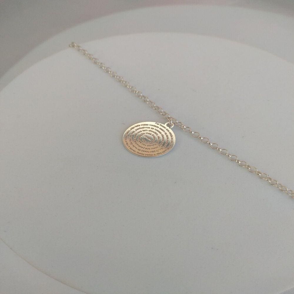 Pulseira Medalha Pai Nosso Prata 925