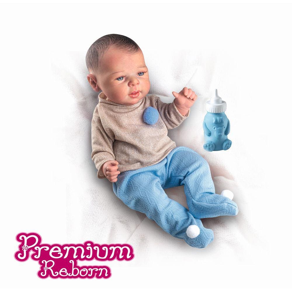 Boneca Bebê Reborn Girafinha Menino 48cm - 100% Silicone