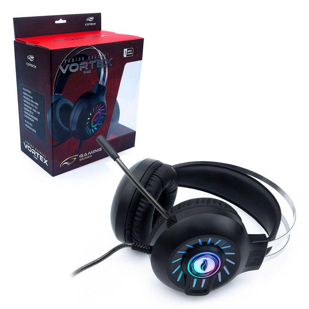 Headset Gamer Warrior Straton, LeD Branco, Cabo Usb Drivers 50mm