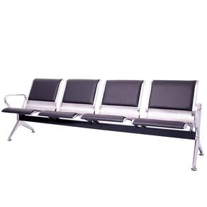 Cadeira Longarina Aço Inox com Estofado 4 Lugares
